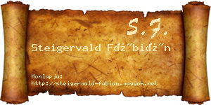 Steigervald Fábián névjegykártya